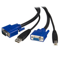 Kabel KVM, dł. 3m, USB A; VGA - USB B; VGA, kolor: Czarny, zgodne z: CE, REACH, StarTech.com