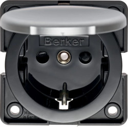 Mobil R Twin Gniazdo SCHUKO z pokrywą i podwyższoną ochroną styków chrom mat 9419928