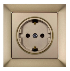 PREMIUM Gniazdo pojedyncze z/u Schuko piaskowy metalizowany GPT-17 Pr