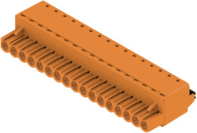 Socket header, 17 pole, pitch 5 mm, straight, orange, 1018040000