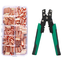 Zestaw tulejek kablowych CU zac. Miedziane, 250 Szt. 1-6mm + Zaciskarka