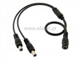 Adapter gn. 2,1x5,5 - 2xwt. 2,1x5,5 + kabel 40cm
