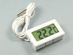 Termometr panelowy LCD -50°C ÷ +100°C biały