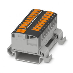 Blok rozdzielczy PTVFIX 6/18X2,5-NS35A BK, czarne złącze przemysłowe - 18 punktów przyłączeniowych o przekroju 2,5mm2