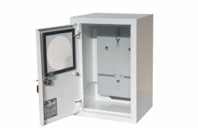 Rozdzielnica natynkowa licznikowa 1x1F zamek okienko RAL 9003A-RZ18