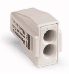 Junction box terminal, 2 pole, 0.75-2.5 mm², clamping points: 2, light gray, push-in wire connection, 24 A, 773-492