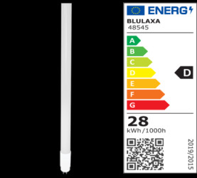 LED lamp, G13, 28 W, 4250 lm, 240 V (AC), 6500 K, 300 °, dull, cool white, D, 48545