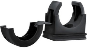 Tubing holders, (W x H) 32 x 36 mm, head Ø 18 mm, polyester, black, 55506985