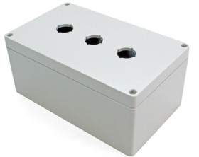 PC push button enclosure, (L x W x H) 201 x 119 x 89 mm, light gray (RAL 7035), IP66, 1554MPB3
