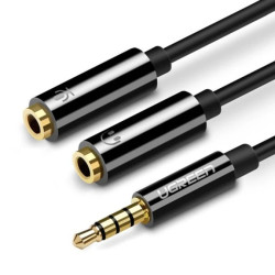 Ugreen kabel przewód rozdzielacz słuchawkowy mini jack 3,5 mm - 2 x mini jack 3,5mm (mikrofon + wyjś