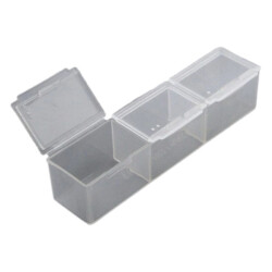 Organizer 3 przegródki - 110x25mmx25mm - zamykany pojemnik na drobiazgi