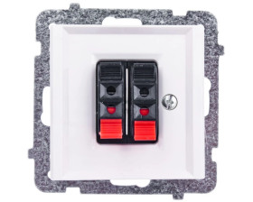 SONATA Gniazdo głośnikowe podwójne ecru GG-2R/m/27