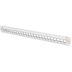 Patch panel pusty RACK 19 1U na 24 moduły keystone szary STP DIGITUS
