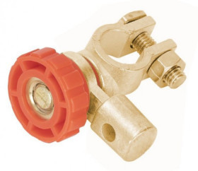 KLEMA DO AKUMULATORA Z HEBLEM CZERWONA