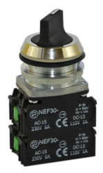 Przełącznik 2 położeniowy pokrętło 30mm czarny 2Z 2R bez samopowrotu W0-NEF30-P 2X2Y S