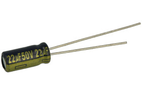 Kondensator; elektrolityczny; niskoimpedancyjny; EEUFC1H220; 22uF; 50V; FC; fi 5x11mm; 2mm; przewlekany (THT); luzem; Panasonic;