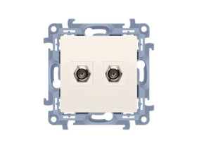 SIMON 10 Gniazdo antenowe typu "F" podwójne kremowe CASF2.01/41 KONTAKT SIMON