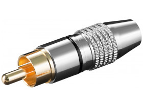 Wtyk RCA wersja metalowa z pozłacanymi stykami