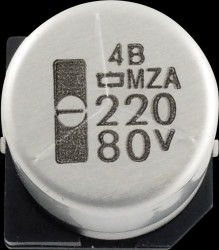 EMZA250ARA101MF80G SMD-Capacitor, 100 µF, 25V, 105 °C, 2000 h
