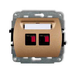 TREND Gniazdo głośnikowe podwójne złoty metalik 8GG-2