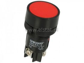 Przycisk chwil.czerwony niski; plastik; mała zabud