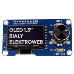 Wyświetlacz OLED 1.3 SH1106 I2C biały z enkoderem i przyciskami panel sterowania