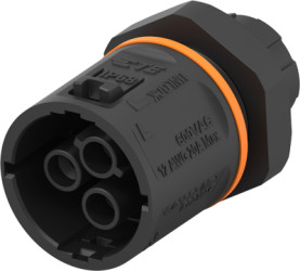 Panel socket, 3 pole, crimp connection, straight, 1-2359422-1