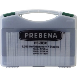 Prebena PF-Box Staples Set Type PF 9000 pieces 3 Sizes Practical Case
