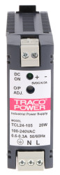Zasilacz szyny DIN U wy 5V dc I wy 4A U we 85 → 264 V ac / 85 → 375V dc TRACOPOWER 20W impulsowy