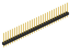 Pin header, 30 pole, pitch 2.54 mm, straight, black, 10048481