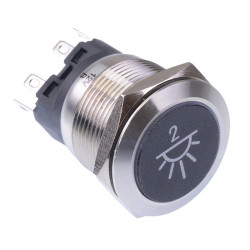 Cockpit / Cabin Light 2' Red LED Momentary 22mm Vandal Push Button Switch SPDT 12V