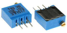 Potencjometr dostrojczy 10kΩ THT 0.5W 21 zwojów (elektryczny), 23 zwoje (mechaniczny) -zwoje Regulacja górna 2,2 mm