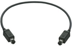 System cable, RJ11/RJ14 plug, straight to RJ11/RJ14 plug, straight, Cat 5, PVC, 10 m, black, 09473636078