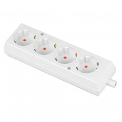 Listwa zasilająca na 4 gniazd [2P+Z] Schuko biała BASIC (na kabel)