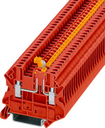 Knife disconnect terminal, screw connection, 0.14-4.0 mm², 2 pole, 20 A, 6 kV, red, 1132641