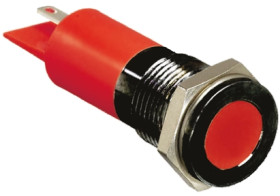 Lampka kontrolna do montażu panelowego 6 → 36V dc, czerwona 14mm LED Końcówka lutownicza RS PRO