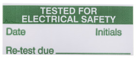 Etykieta samoprzylepna z nadrukiem tekst Tested For Electrical Safety 140 szt. RS PRO Klej