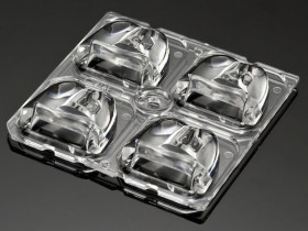 Soczewka LED Street Lighting 4-LEDowa 50 x 50 x 7.3mm, do użytku z Cree XM-L, Cree XP-G, Cree XT-E, LG 3535 Ceramic 3W