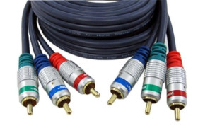 Przyłącze kablowe RCA - RGB (wtyk-wtyk-wtyk); długość 3m; Chromowane