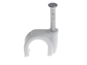 Uchwyt kabla 10mm okrągły biały (100szt)