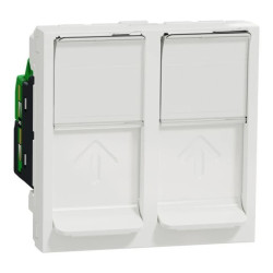 Nowa Unica, Gniazdo 2xRJ45 kat.6 STP, białe