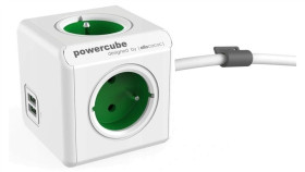 Przedłużacz Allocacoc Powercube Extended Usb 2402Gn/Freupc (1,5M Kolor Zielony)