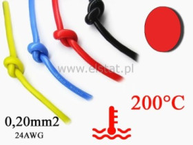 Kabel silikonowy czerwony; cynowana miedź 0,20mm2