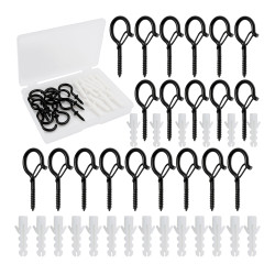 Wieszak Metalowy Haczyk Oczkowy Wkręcany Sufitowy 20szt Loftowy