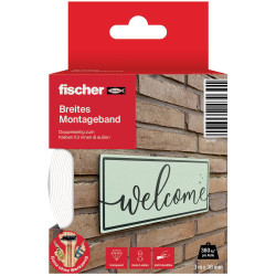Fischer 560901 Gow industrial tape white 3m x 38mm UV-resistant waterproof