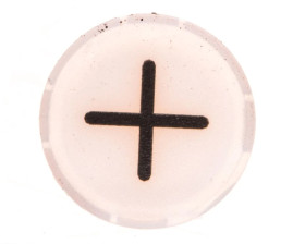 Soczewka przycisku 22mm płaska biała z symbolem ZWIEKSZANIE (PLUS) M22-XDL-W-X4 218302