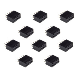 PBD08S-Listwa stykowa 2.54mm prosta 2x4, czarna - 10 szt.