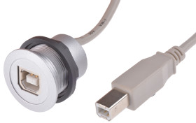 Kabel USB Złącze A USB B Złącze B USB B dł. 3m Przewód przedłużający USB USB 2.0 kolor: Szary