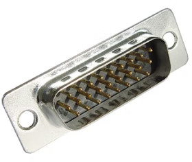 D-Sub plug, 26 pole, high density, equipped, straight, solder cup, CT15-26P