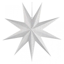 Dekoracje- gwiazda papierowa, srebrna, 60 cm, na żarówkę E14, IP20 DCAZ09